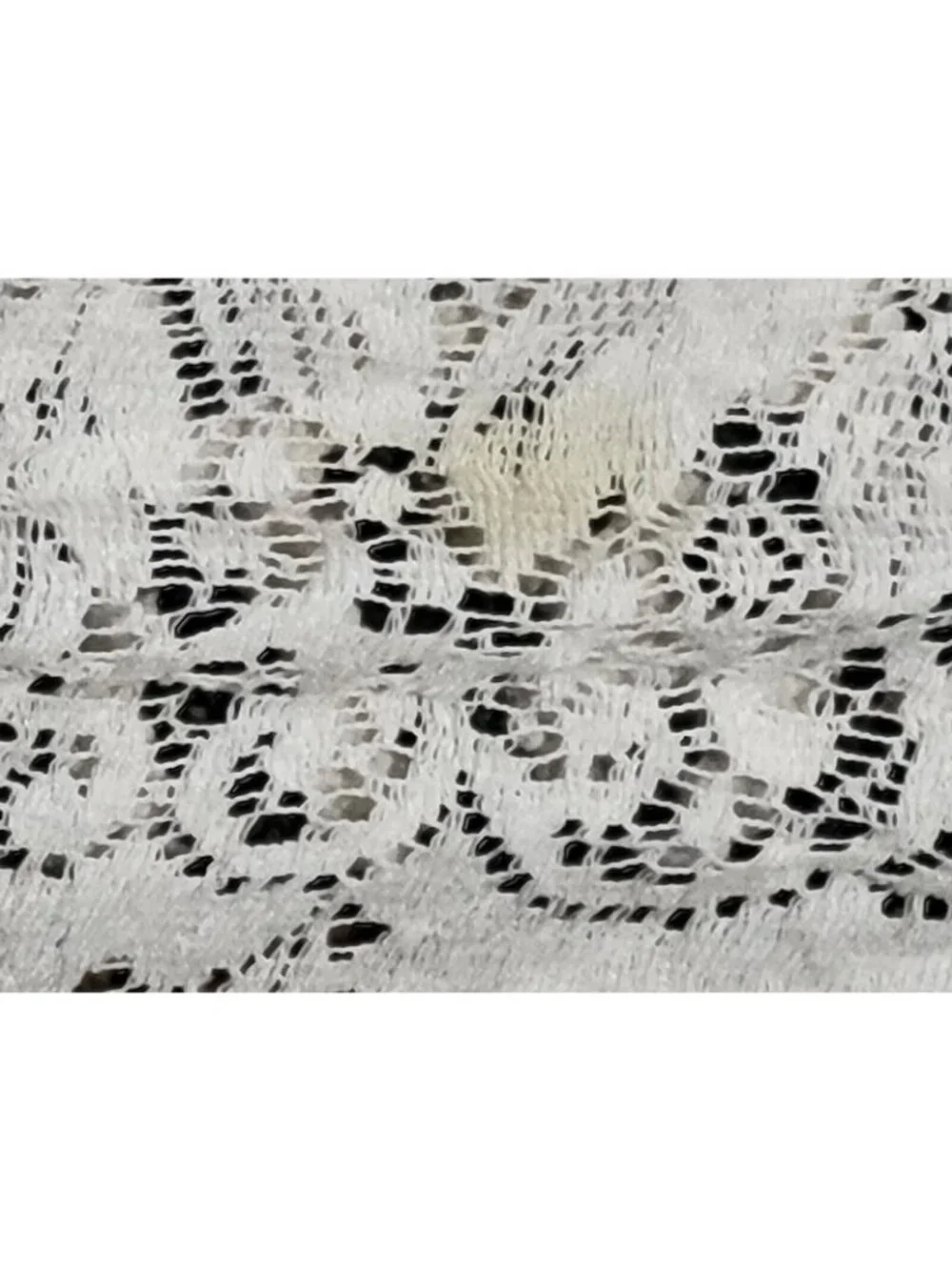 Ecru Lace TableclothPicot Edging Cottage Lacework 80x86 inch Vintage Staining